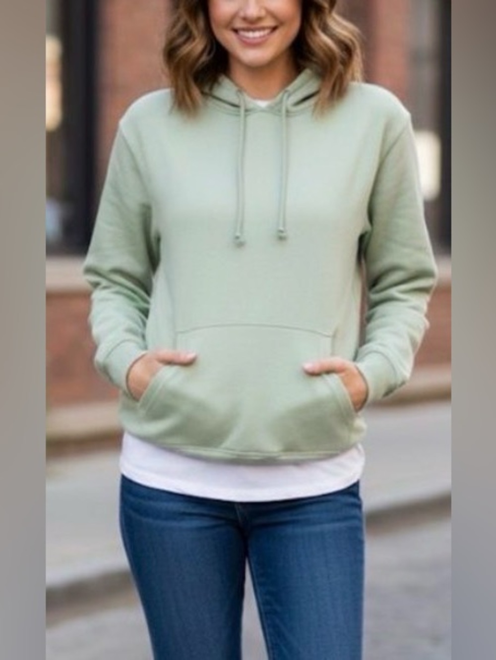 Re-Imagined by J.Crew Sage Green Relaxed Fleece Hoodie Size Medium